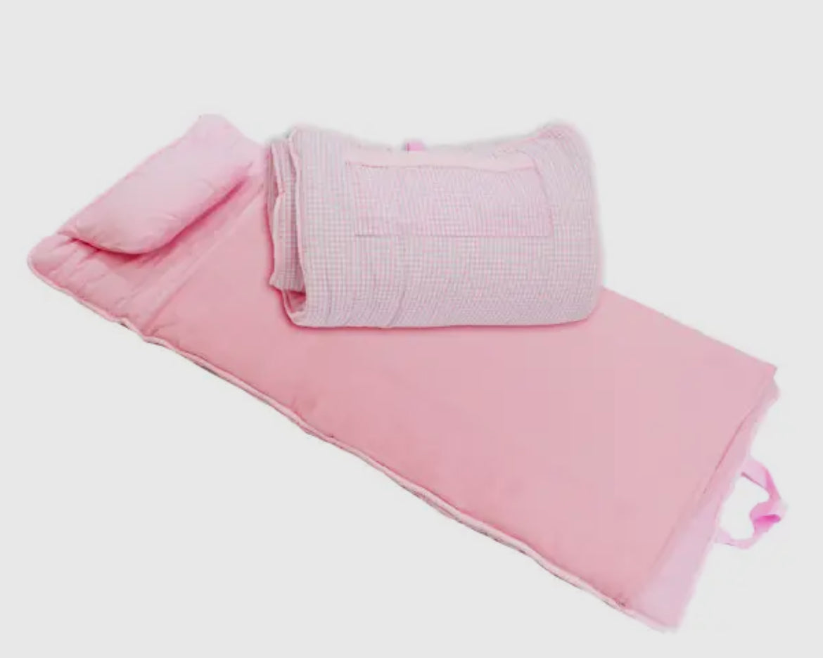 Pink gingham nap roll