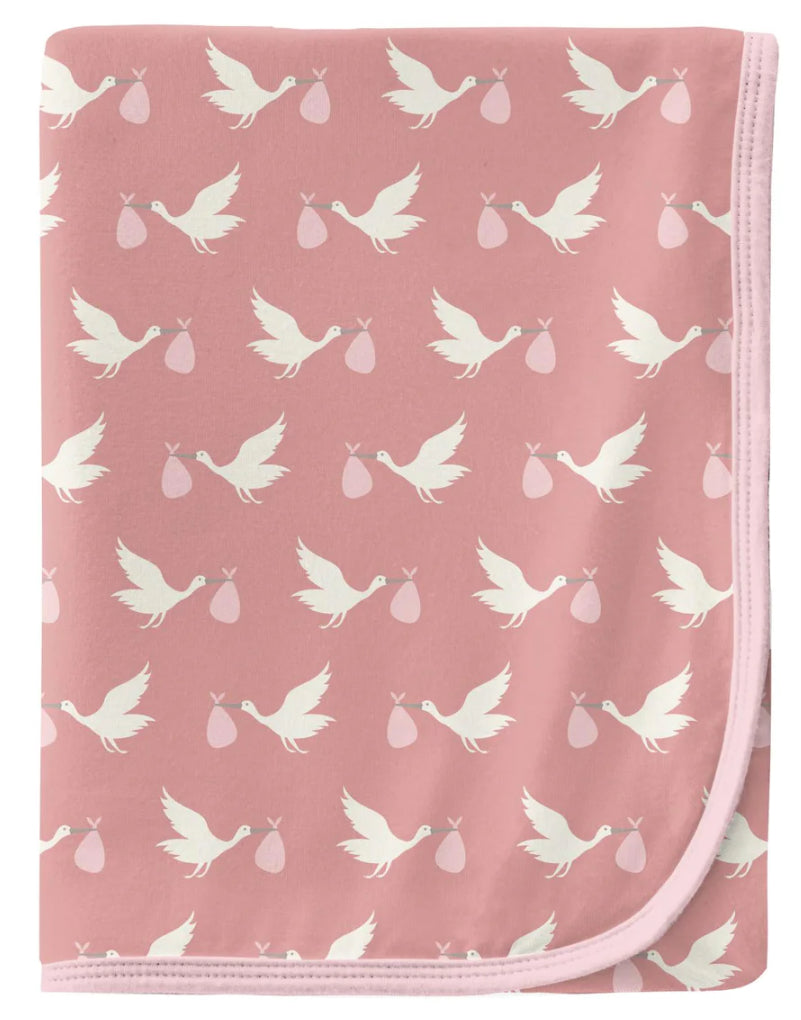 Pink Stork Swaddle Blanket