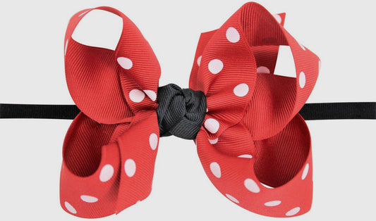 Red Dot Skinny Headband Bow