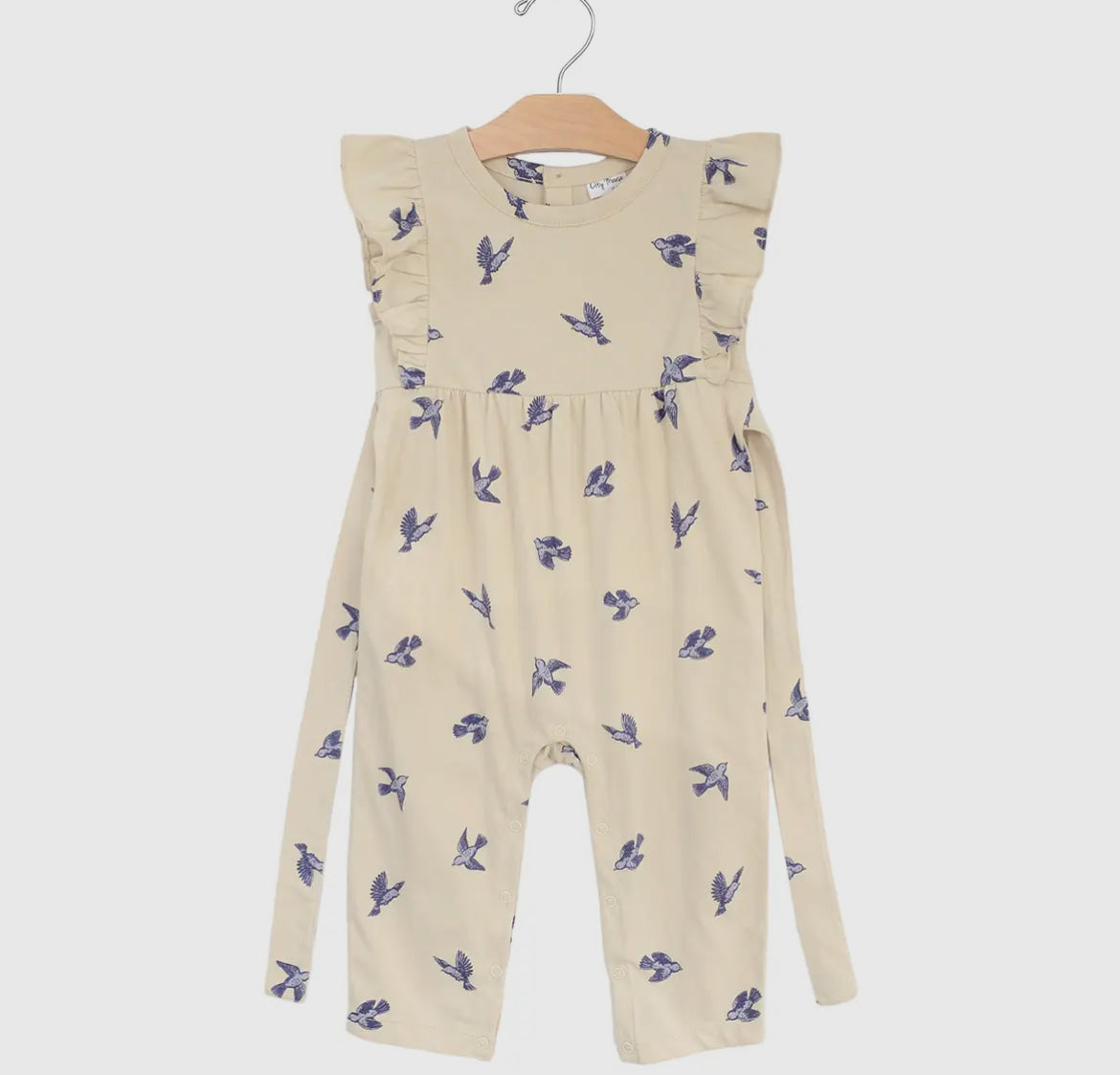 Flutter Long Romper - Blue Birds