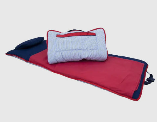 Navy/Red Seersucker nap roll
