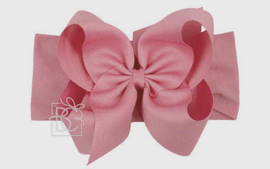 X-Large Mauve Wide Headband Bow - 5.5”