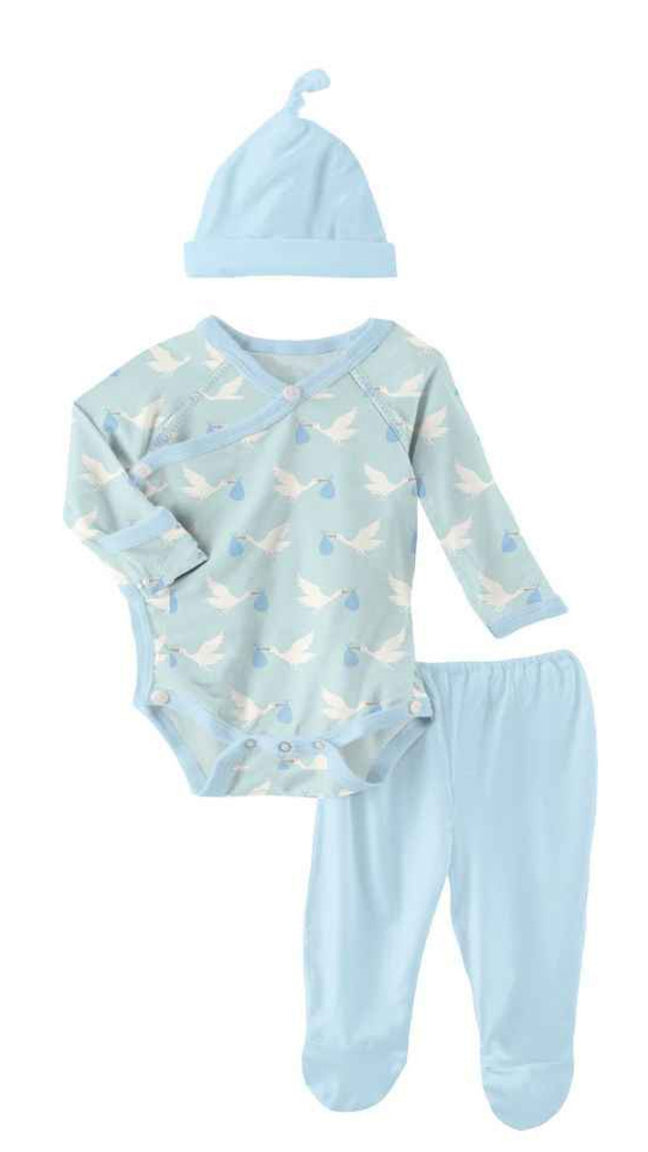 Blue Stork Set - Kickee Pants