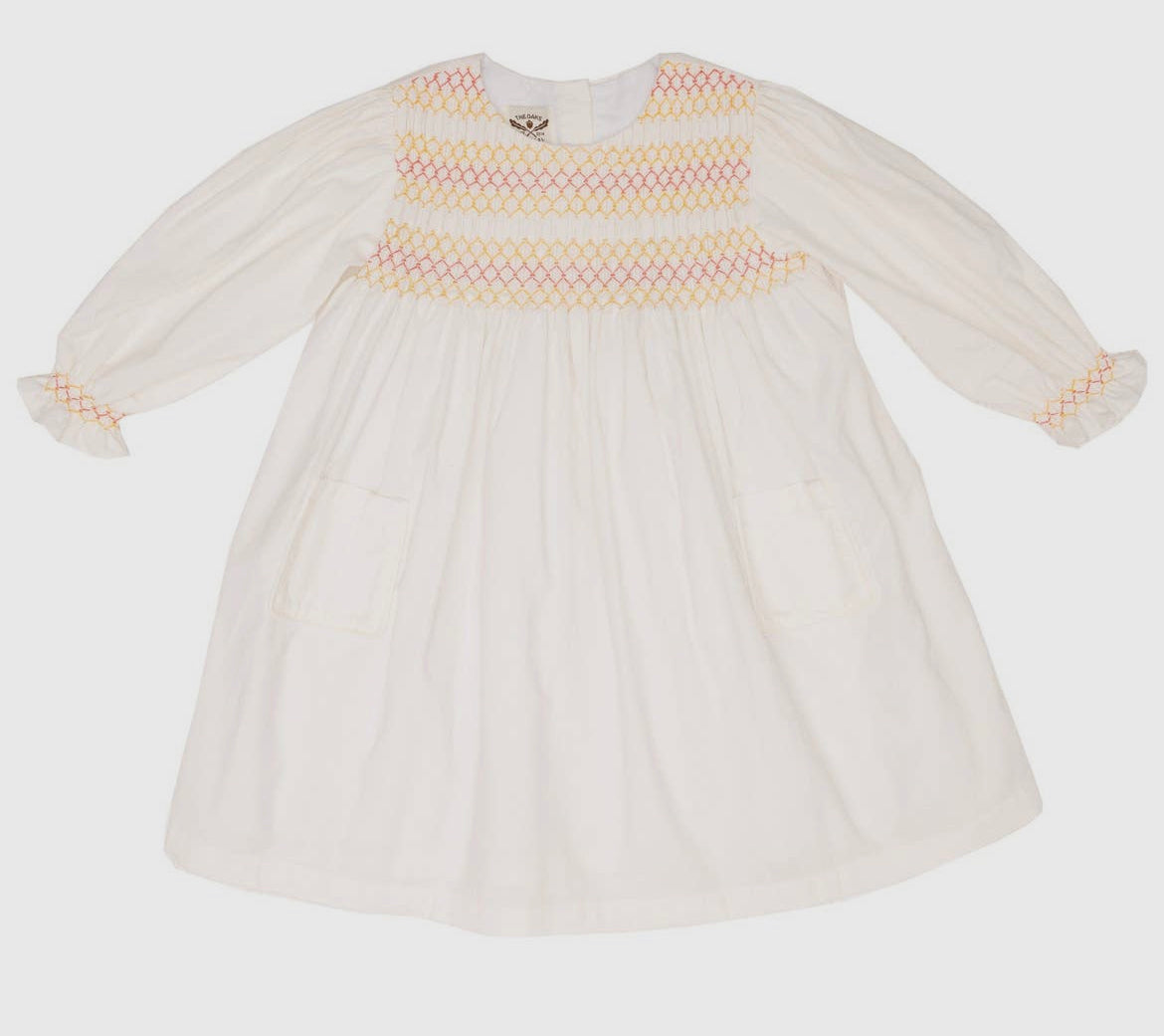 Marty White Smocked Dress