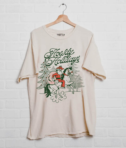 Howdy Holidays off white graphic tee