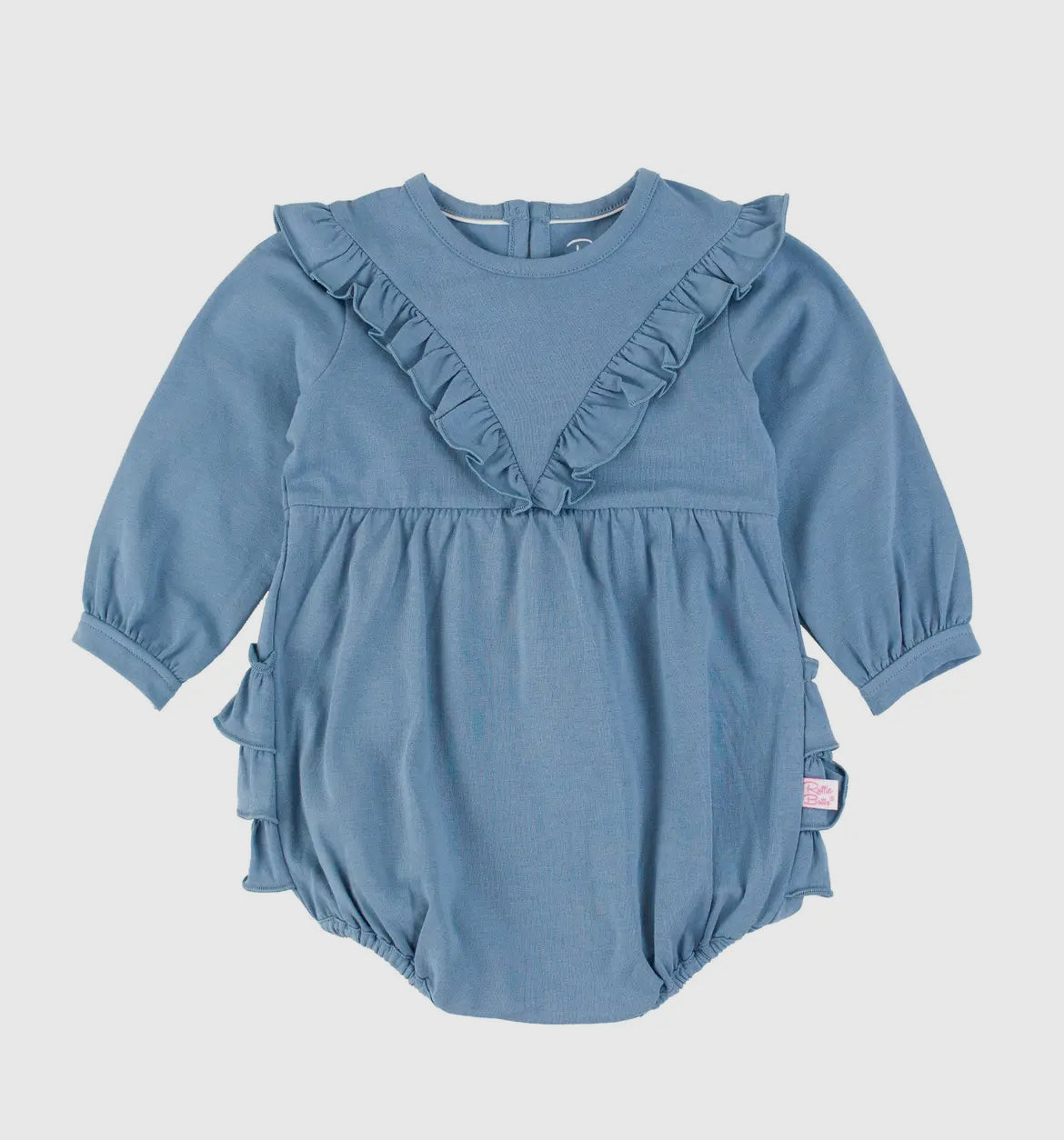 Blue knit ruffle bubble