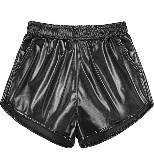 Black metallic shorts