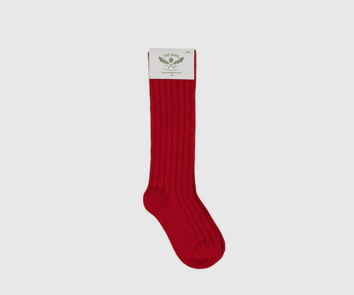 Red Ribbed Sock