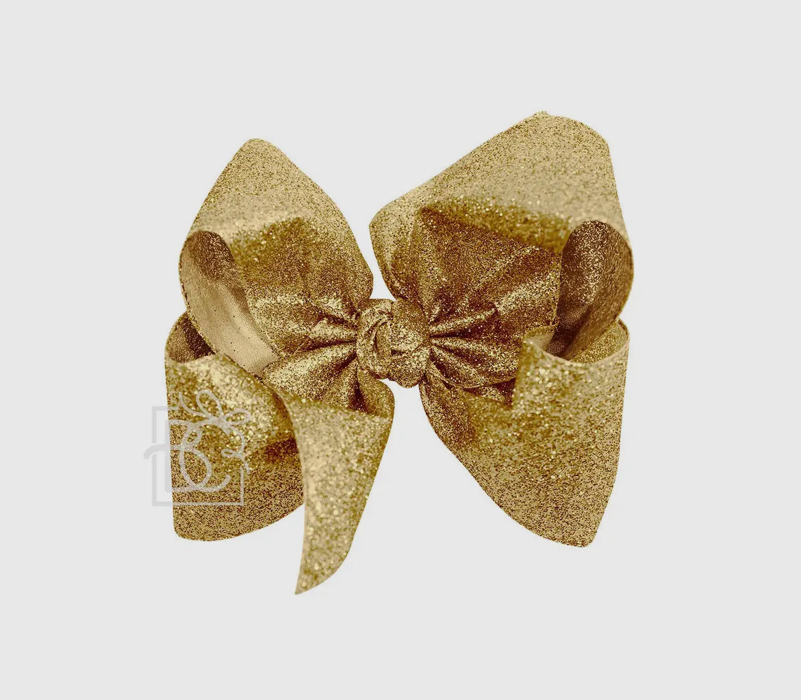 Gold glitter bow 5.5”