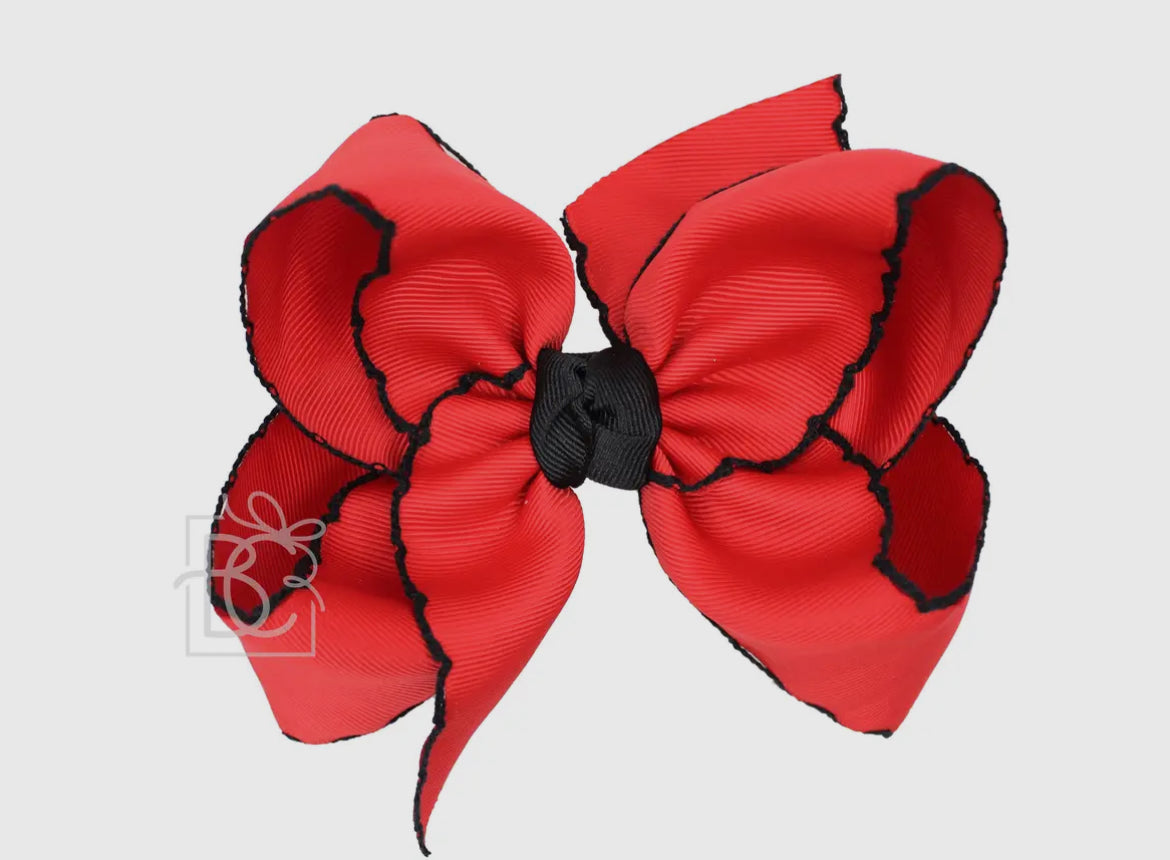 5.5” Red and Black Game Day Bow