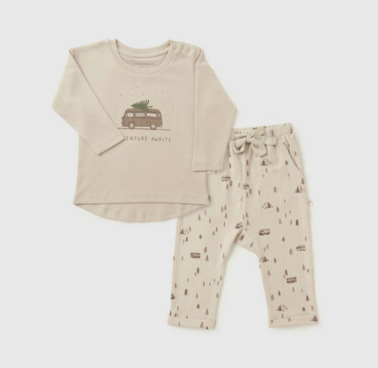 Organic Long Sleeve Tee & Pant Set - Adventure Awaits