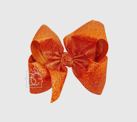 Orange glitter bow