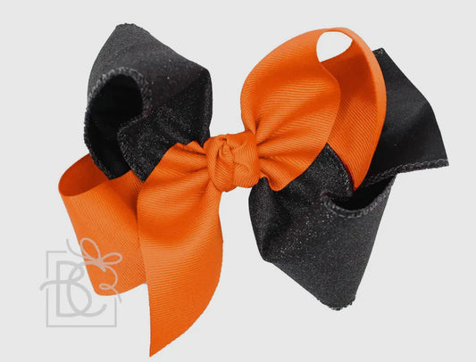 Orange and Black 4.5” Bow