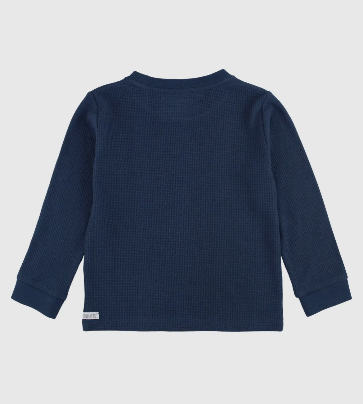 Navy Waffle Knit Long Sleeve Crew