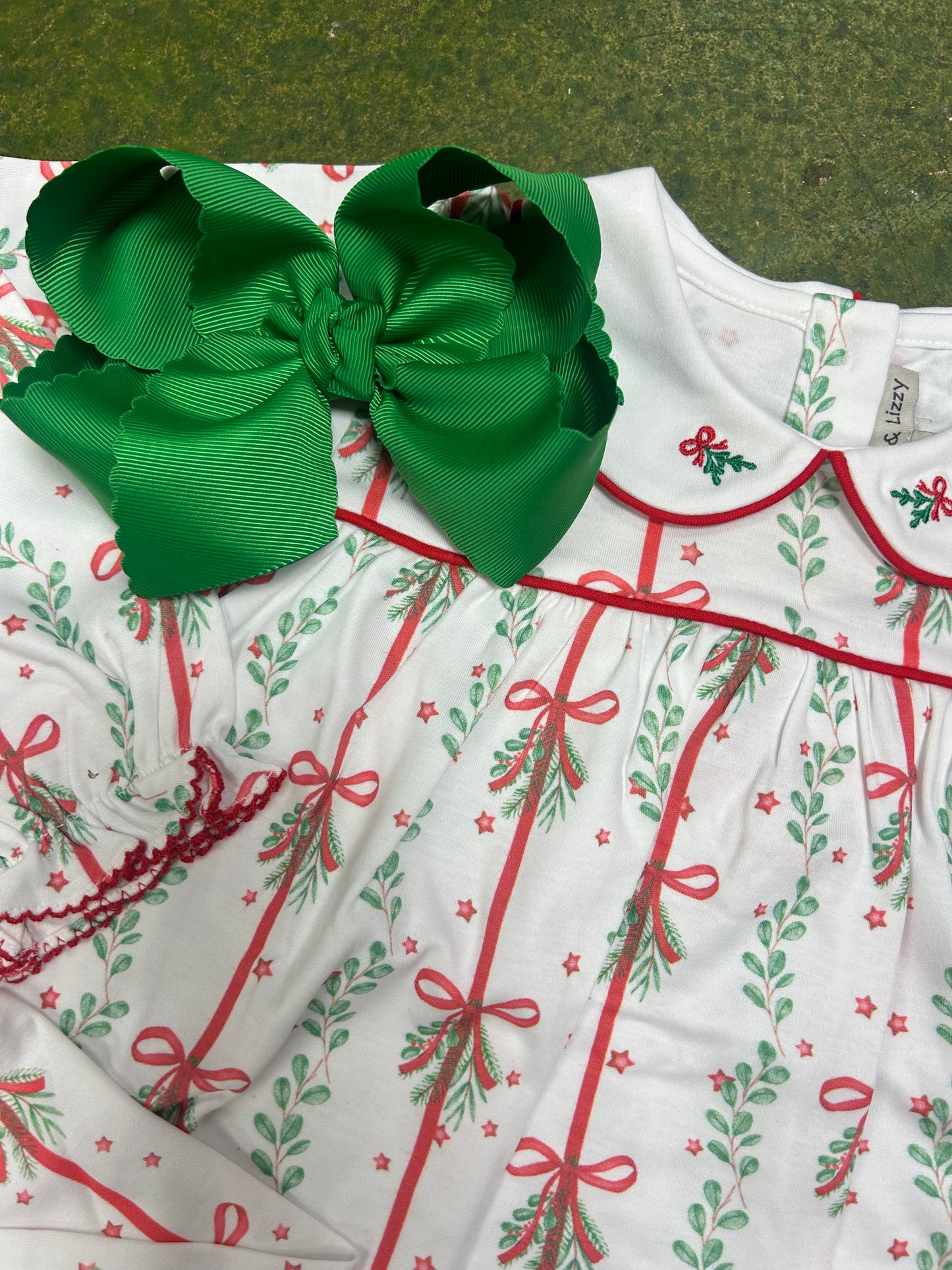 Christmas bows and mistletoes dress